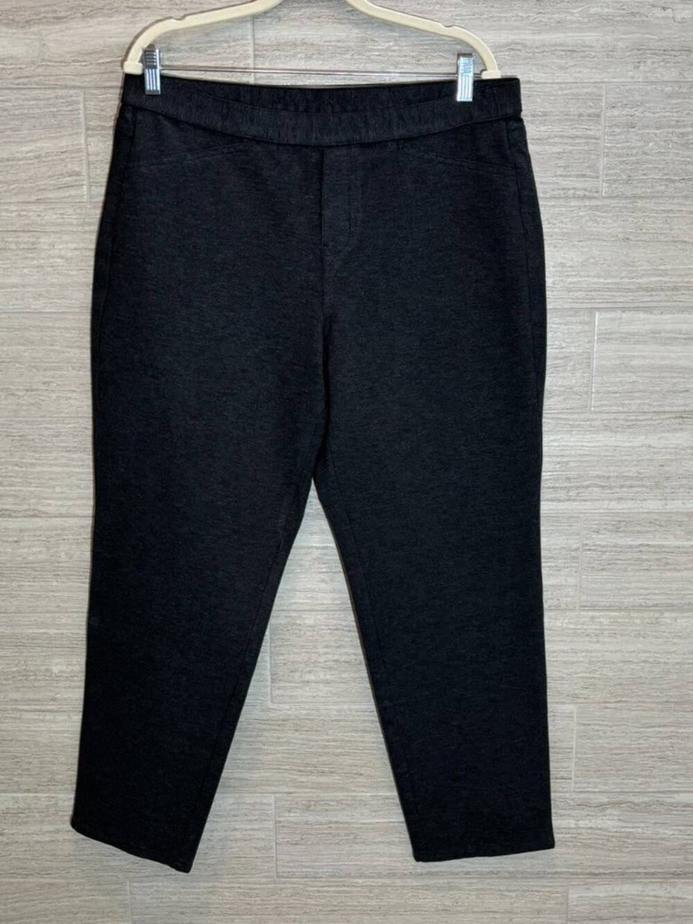J.Jill Ponte Charcoal Gray Slim Leg Pull-up Ankle Cropped Pants